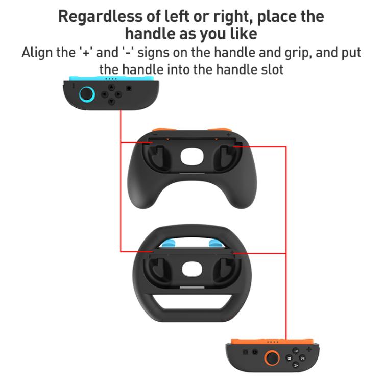 For Nintendo Switch 2 iPlay HBS-2870 4 in 1 Controller Grip Steering Wheel Combination