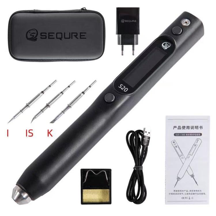 S20 20W 9V Handheld Precision Soldering Iron with 3 Soldering Tips