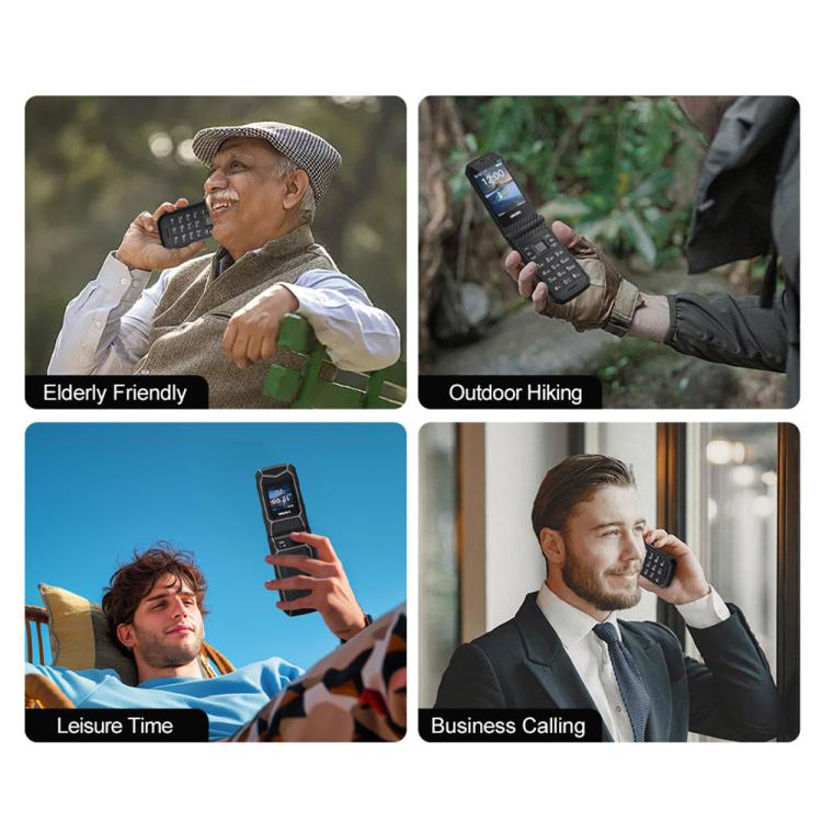 UNIWA X29 Keypad Flip Rugged Phone, 2.8 inch + 1.77 inch Double Screen, MT6261D, Network: 2G