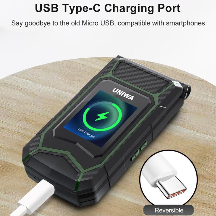 UNIWA X29 Keypad Flip Rugged Phone, 2.8 inch + 1.77 inch Double Screen, MT6261D, Network: 2G