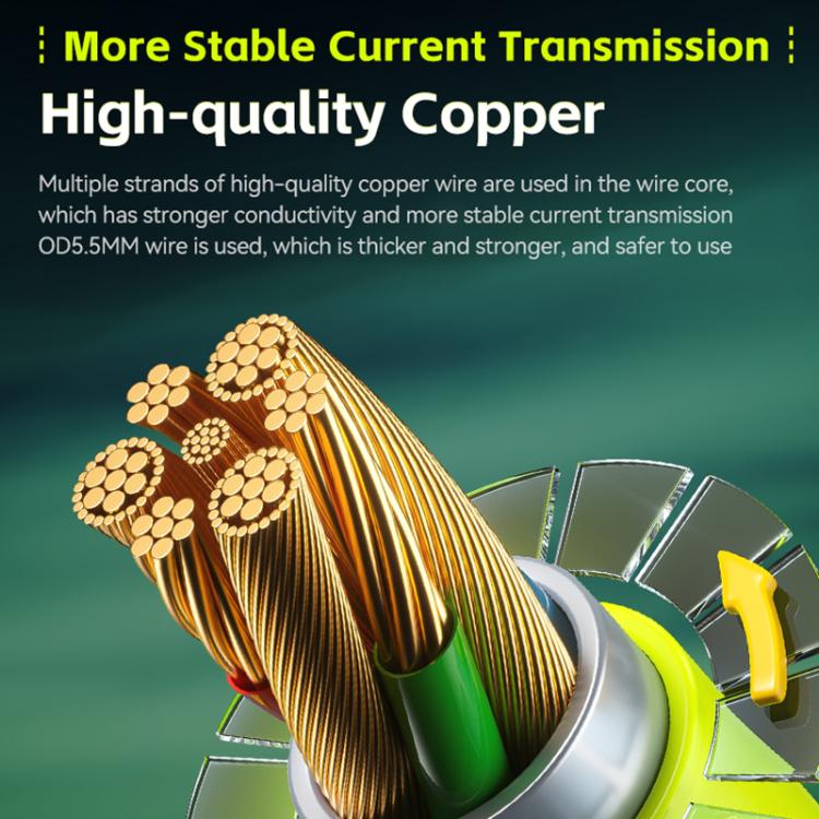 WK WDC-80 240W Car Charging Data Cable with Safety Hammer