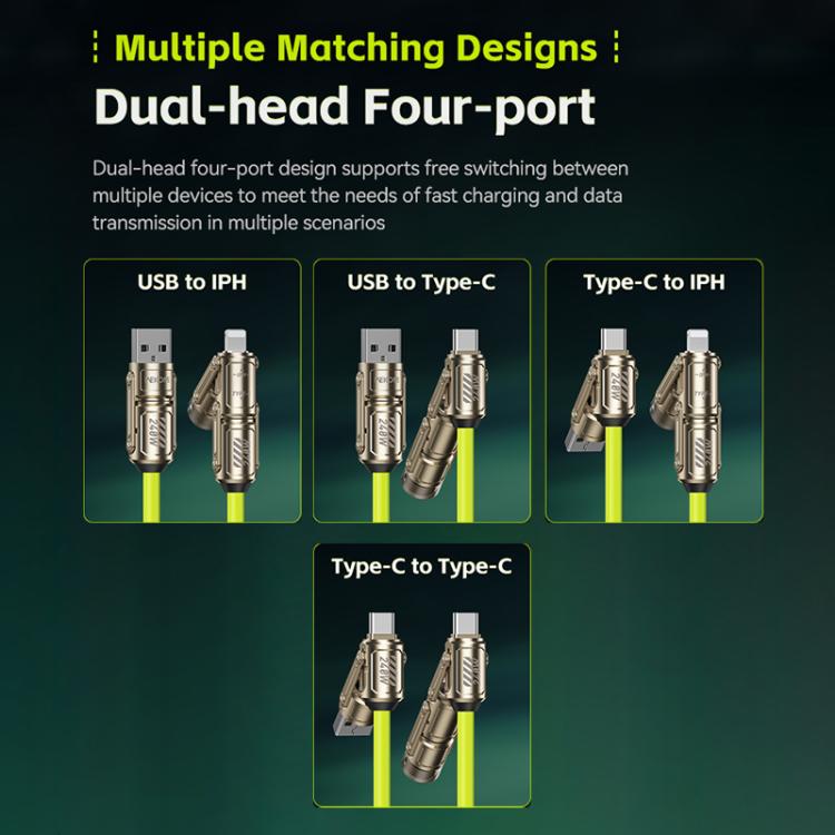 WK WDC-80 240W Car Charging Data Cable with Safety Hammer
