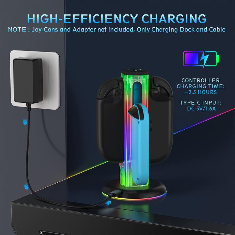 JYS NS2318 4 in 1 Game Controller Charging Dock with RGB Light
