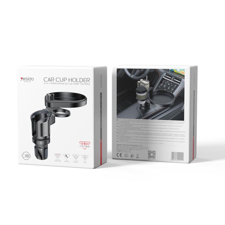 Yesido C180 3 in 1 Car Multi-function Tray Water Cup Holder