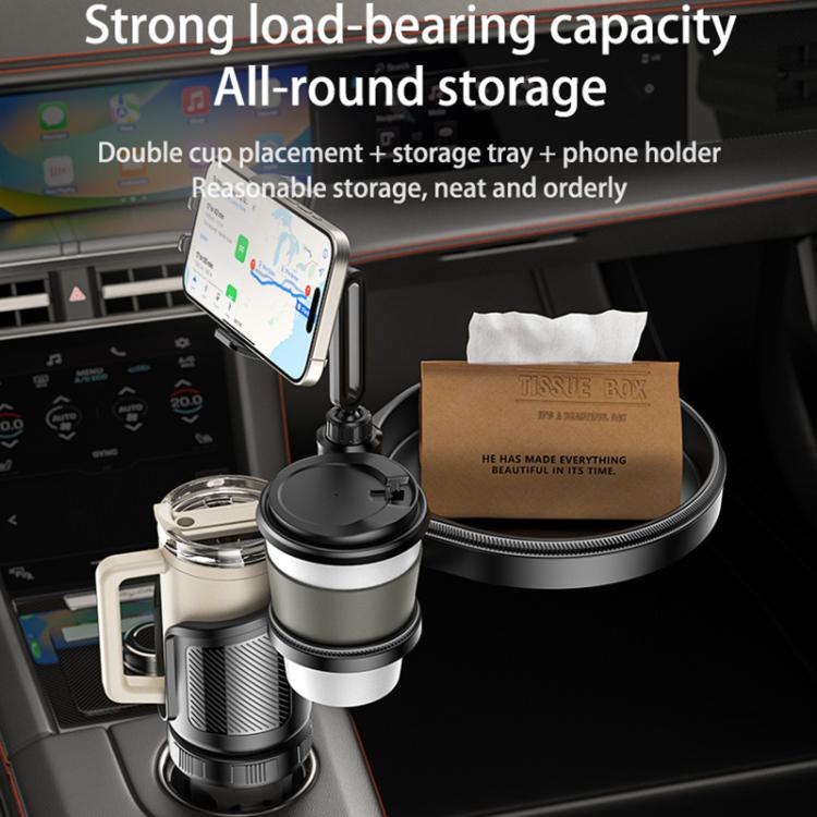 Yesido C274 4 in 1 Car Multi-function Tray Water Cup Phone Holder