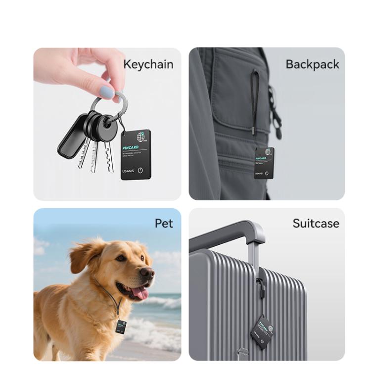 USAMS ZB353 iOS Mini Ultra-thin Card Type Anti-lost Device Location Tracker