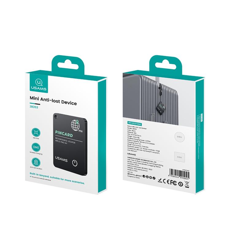 USAMS ZB353 iOS Mini Ultra-thin Card Type Anti-lost Device Location Tracker