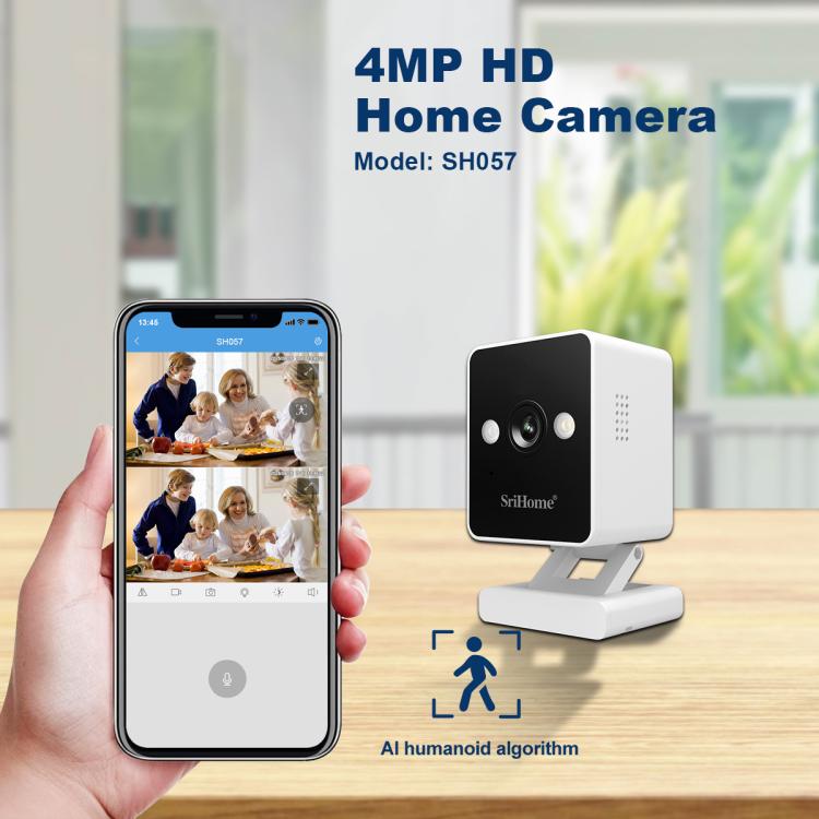 SriHome SH057 4MP HD Two-way Video Output Mini Camera Supports Night Vision