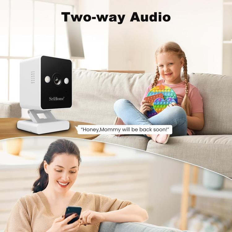 SriHome SH057 4MP HD Two-way Video Output Mini Camera Supports Night Vision
