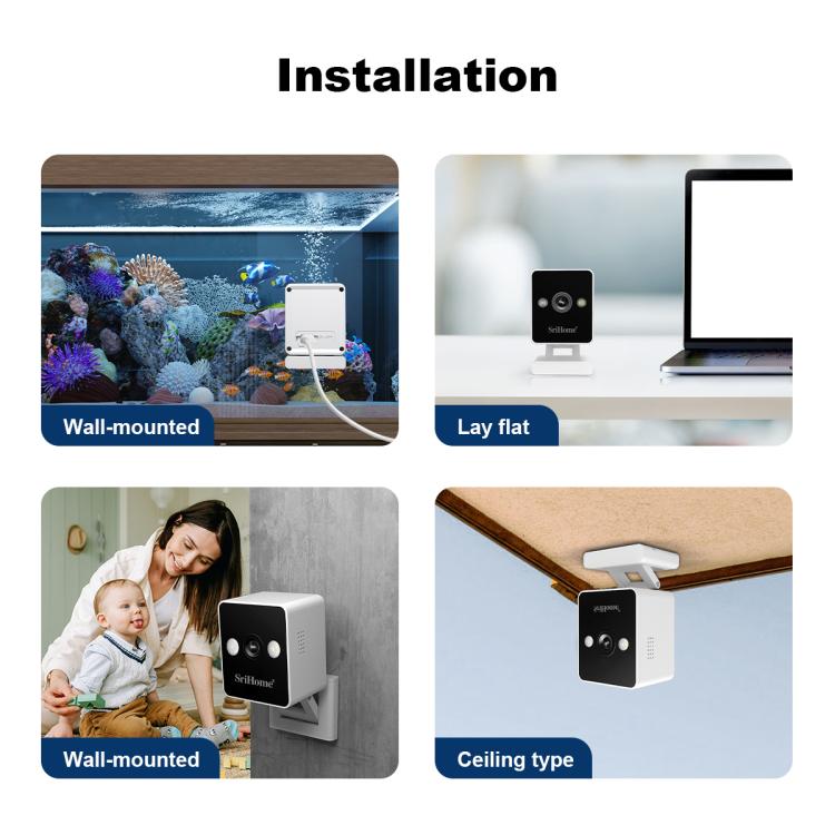 SriHome SH057 4MP HD Two-way Video Output Mini Camera Supports Night Vision