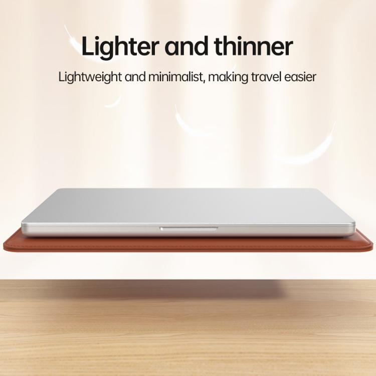 Handle Portable Laptop Briefcase PU Leather Laptop Sleeve with Foldable Stand