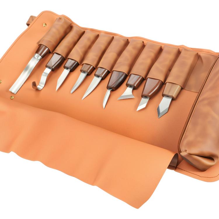 DIY Hand Engraving Knife Cowhide Roll Bag Woodworking Engraving Knife Set