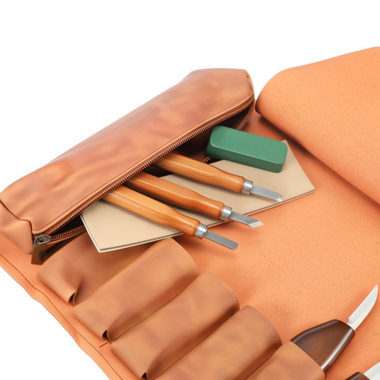 DIY Hand Engraving Knife Cowhide Roll Bag Woodworking Engraving Knife Set