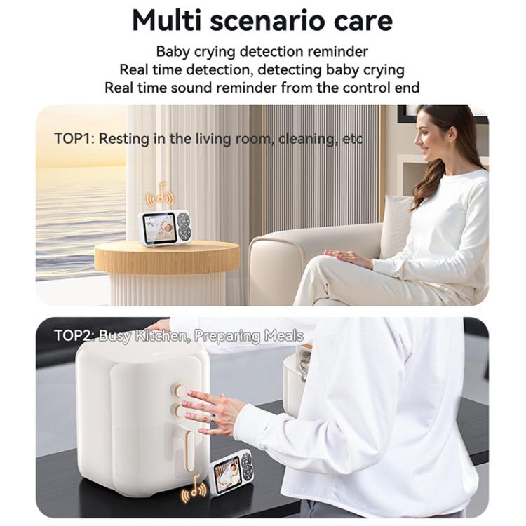 Yesido KM26 3.5 inch TFT screen 2.4G Baby Monitor Care Camera, Plug: UK Plug