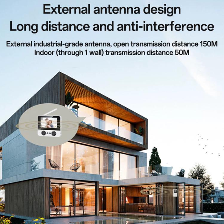 Yesido KM27 4.3 inch TFT Screen 2.4G Wireless Video Intercom Doorbell, Plug: UK Plug