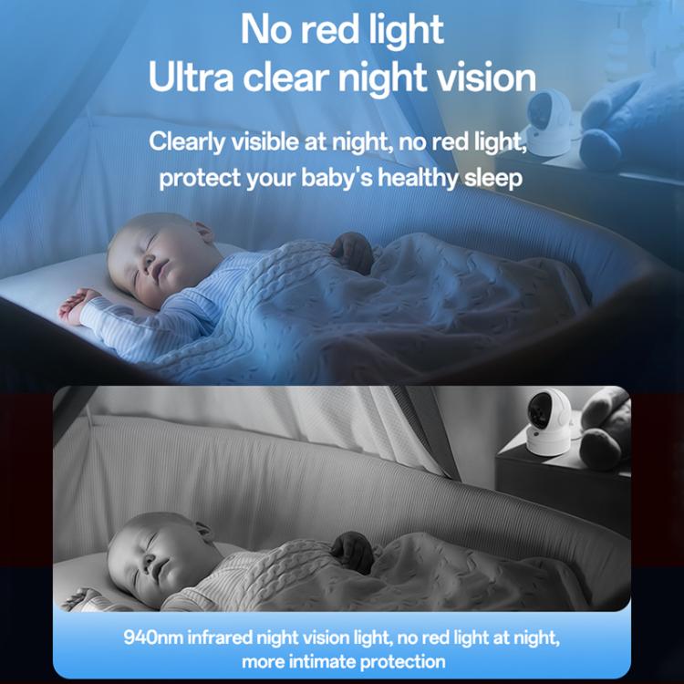 Yesido KM28 5 inch LCD Screen 2.4G WiFi Baby Monitor Care Camera, Plug: UK Plug