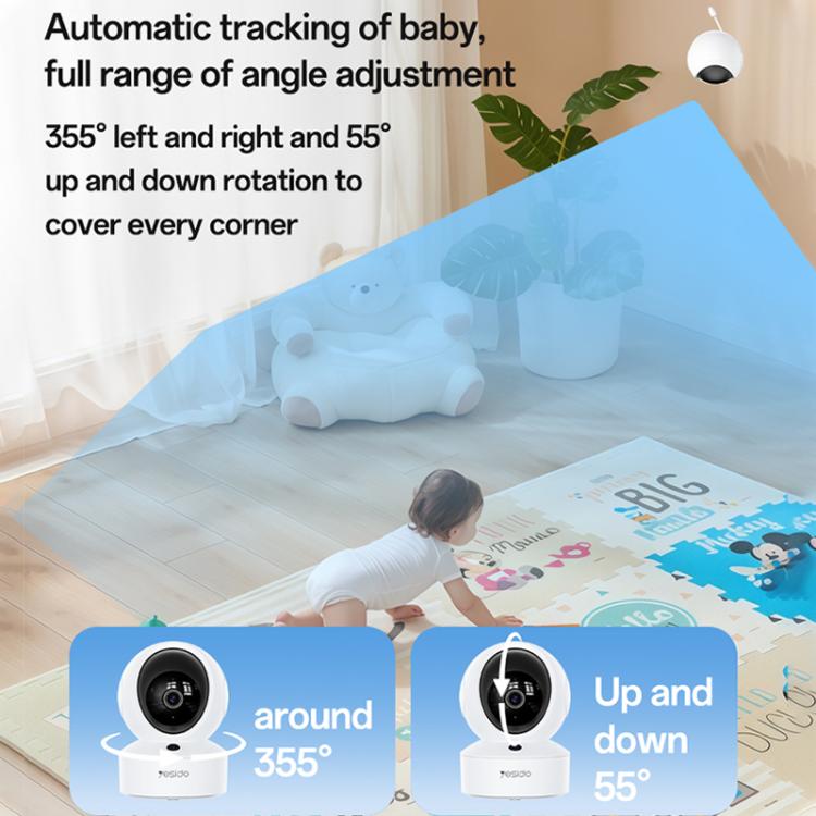 Yesido KM28 5 inch LCD Screen 2.4G WiFi Baby Monitor Care Camera, Plug: UK Plug