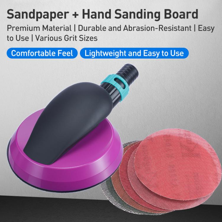 Manual Round Dust Extraction Polishing Hand Grinding Board with Sandpaper Set