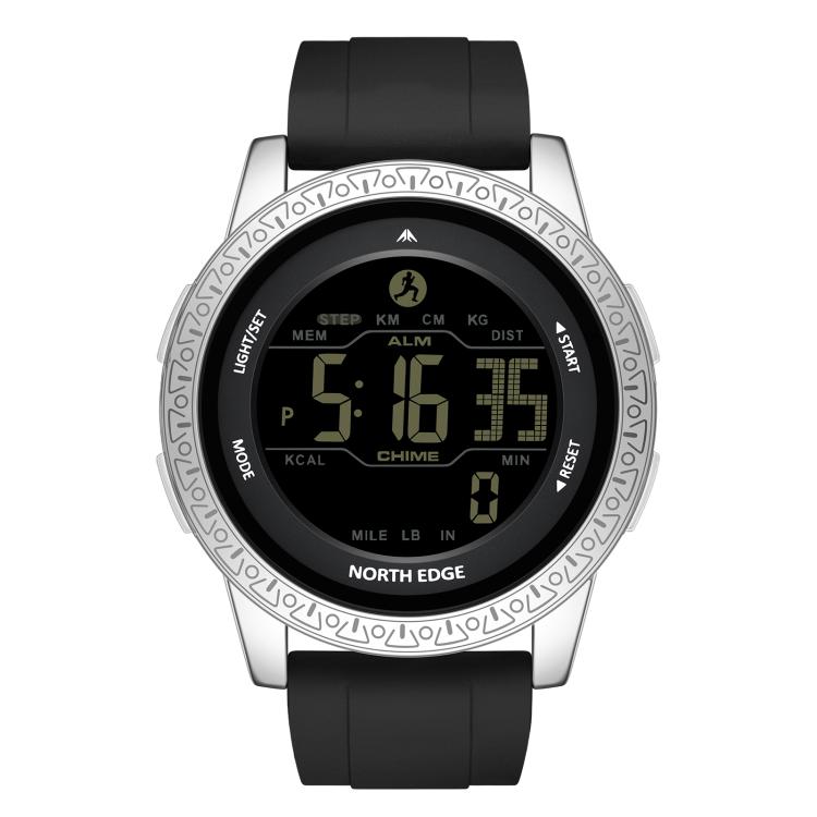 NORTH EDGE APOLLO Outdoor Waterproof Men Multi-Function Silicone Strap Smart Sports Watch