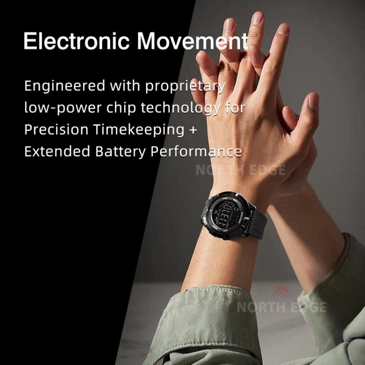 NORTH EDGE APOLLO Outdoor Waterproof Men Multi-Function Silicone Strap Smart Sports Watch