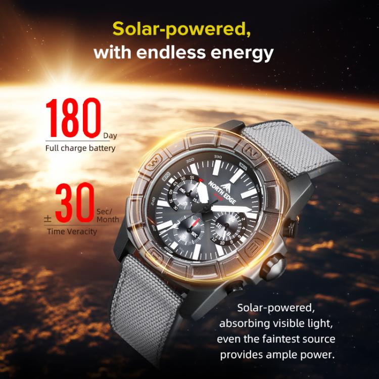 NORTH EDGE BLAZE Outdoor Waterproof Men Solar Charging Smart Sports Watch