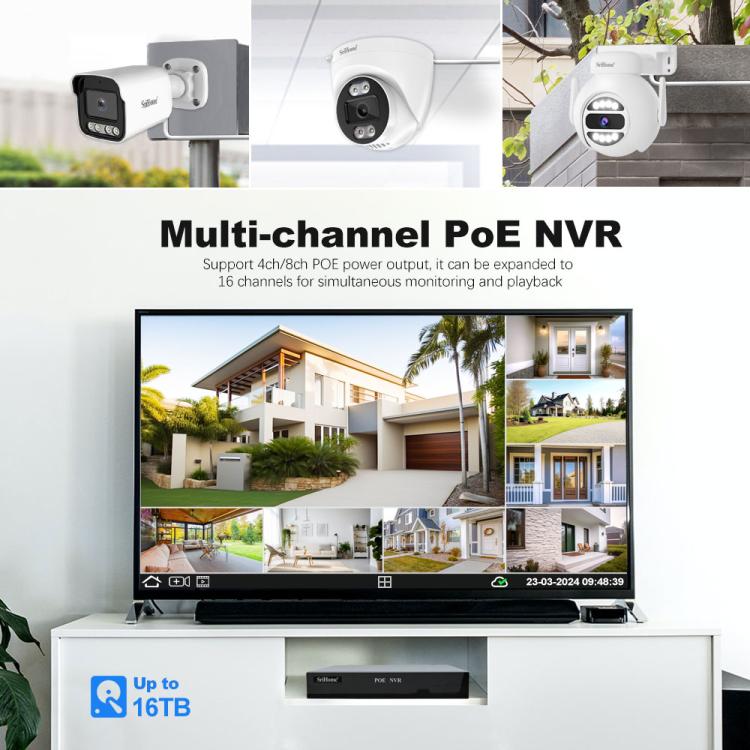 SriHome NVS005-POE065 3MP HD 4-CH POE Camera Network Video Recorder Kit