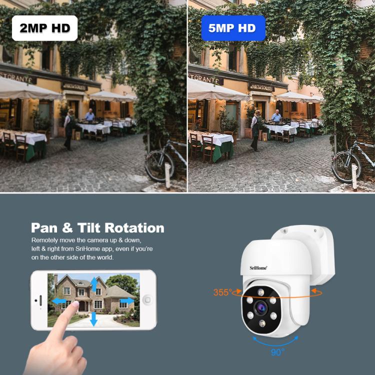 SriHome NVS005-POE030 5MP HD 4-CH POE Camera Network Video Recorder Kit