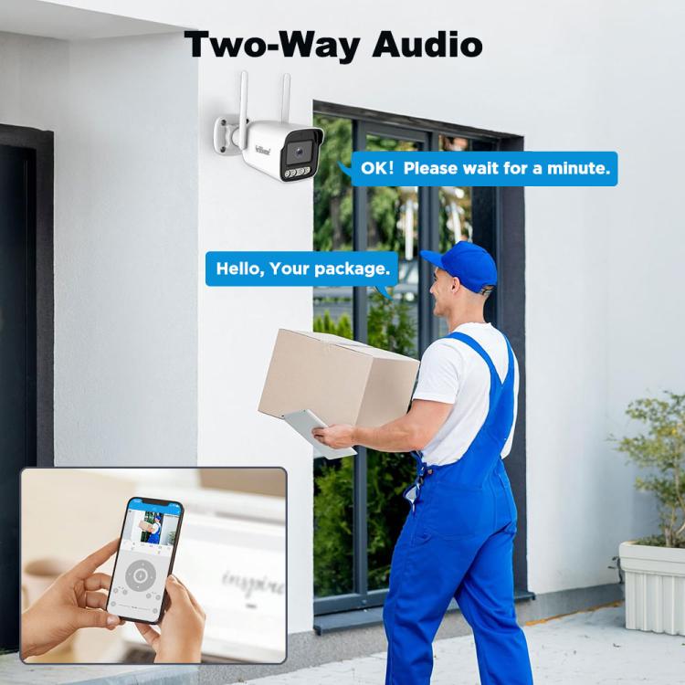 SriHome NVS010-IPC065 5MP HD 4-CH WiFi Camera Kit with 10.1 inch Touch Screen Monitor