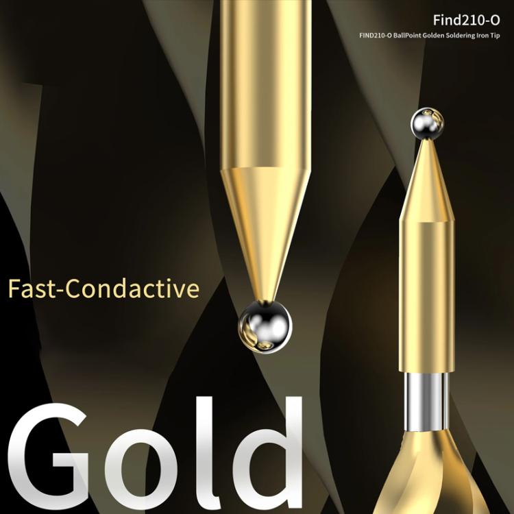 2UUL Find210-O BallPoint Golden Soldering Iron Tip for C210 Soldering Station