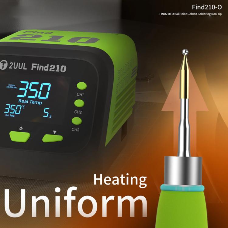 2UUL Find210-O BallPoint Golden Soldering Iron Tip for C210 Soldering Station