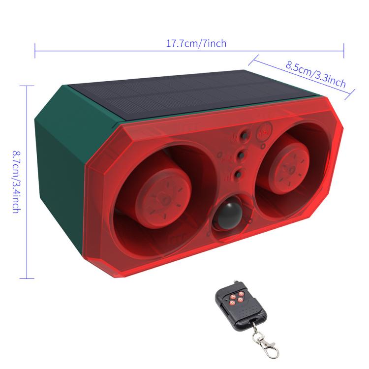 N911T Outdoor Solar Dual Horn Alarm Animal Repellent