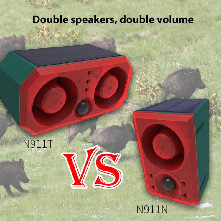 N911T Outdoor Solar Dual Horn Alarm Animal Repellent