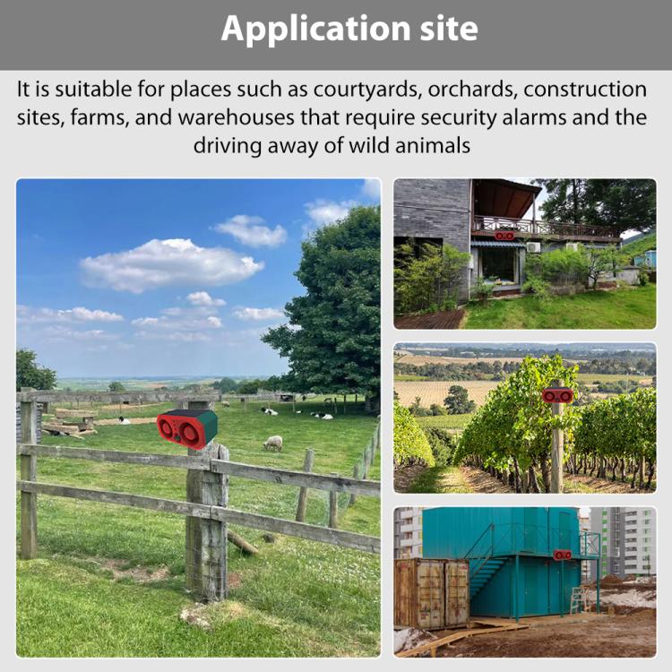 N911T Outdoor Solar Dual Horn Alarm Animal Repellent