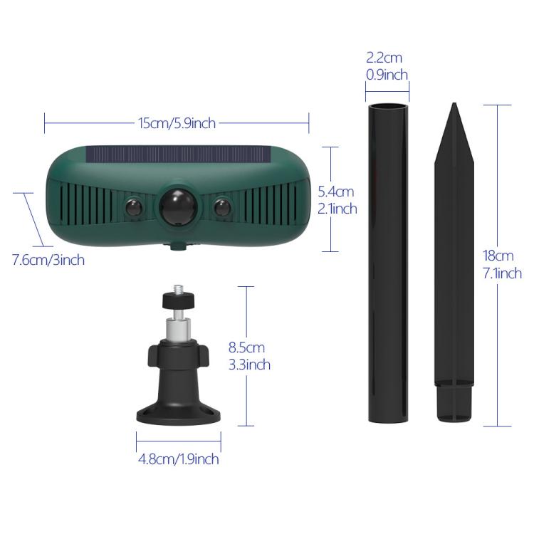 N911Y Outdoor Solar High Frequency Ultrasonic Animal Repellent