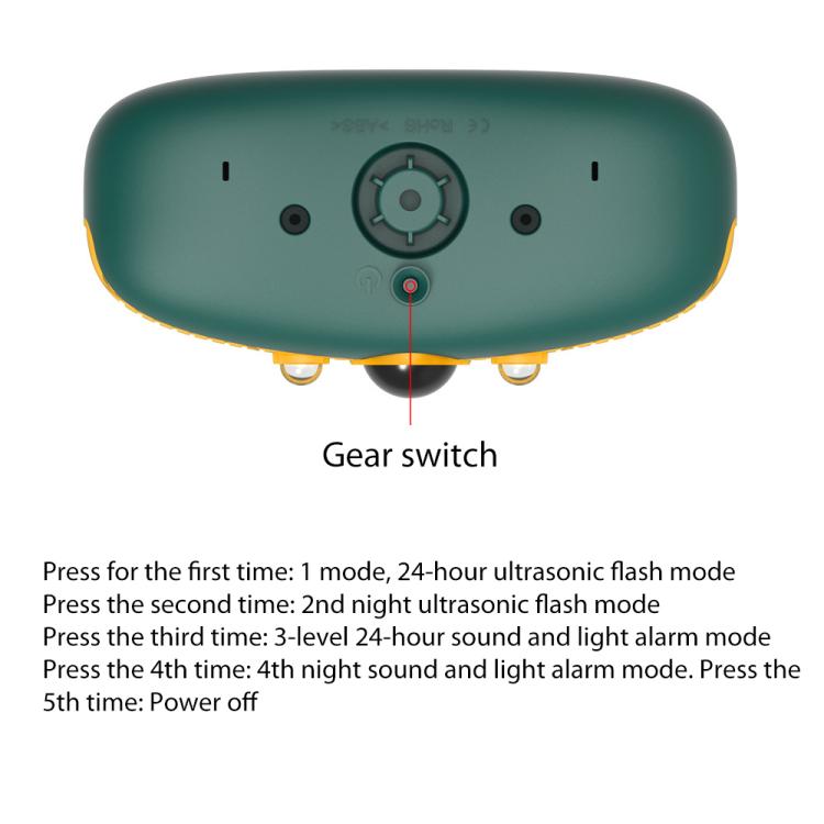 N911Y Outdoor Sound and Light Alarm Solar Powered High Frequency Ultrasonic Animal Repellent