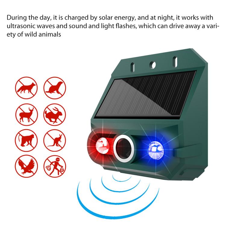 N911Z Solar Powered LED Flashing Infrared Light Animal Repellent