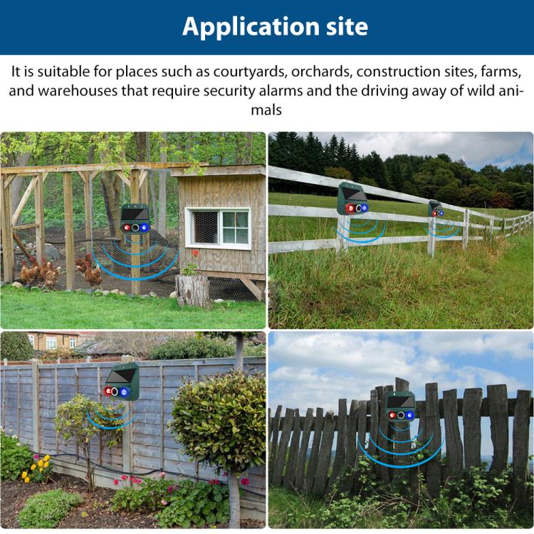 N911Z Solar Powered LED Flashing Infrared Light Animal Repellent