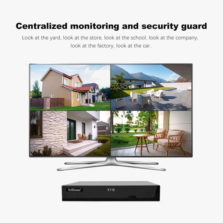 SriHome NVS008-AHD006 2MP HD 4-CH XVR NVR Camera Network Video Recorder Kit