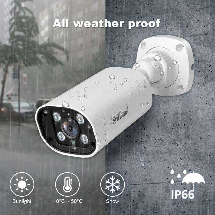 SriHome NVS008-AHD006 2MP HD 4-CH XVR NVR Camera Network Video Recorder Kit