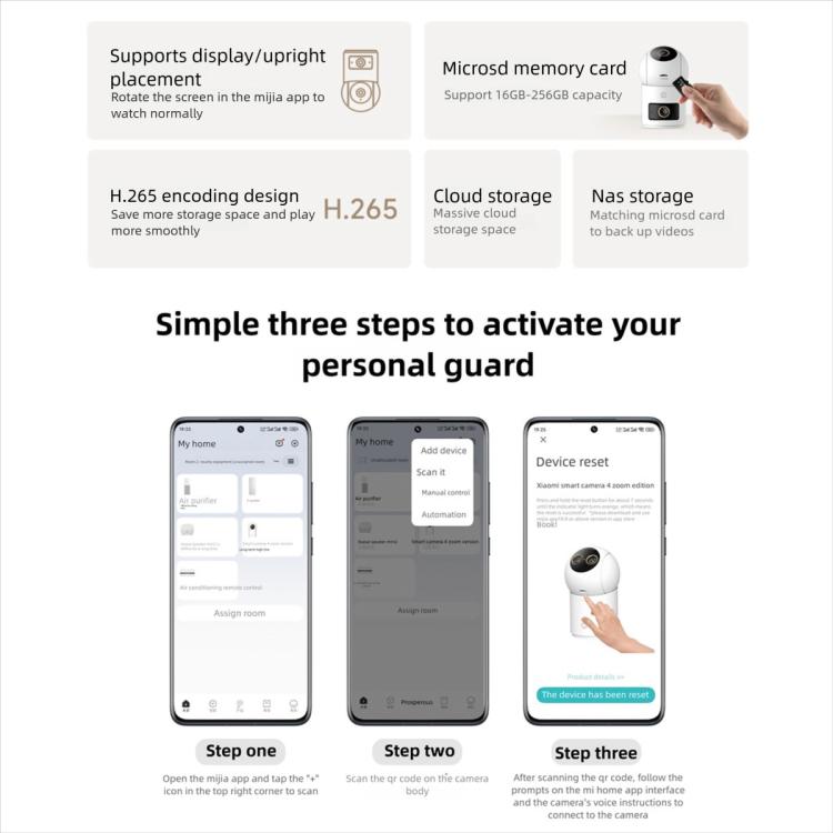 Original Xiaomi Mijia Smart Camera 4 Dual Lens PTZ 360 Degree AI Detection 5MP WiFi 6 Home Security Mi Home APP Camera