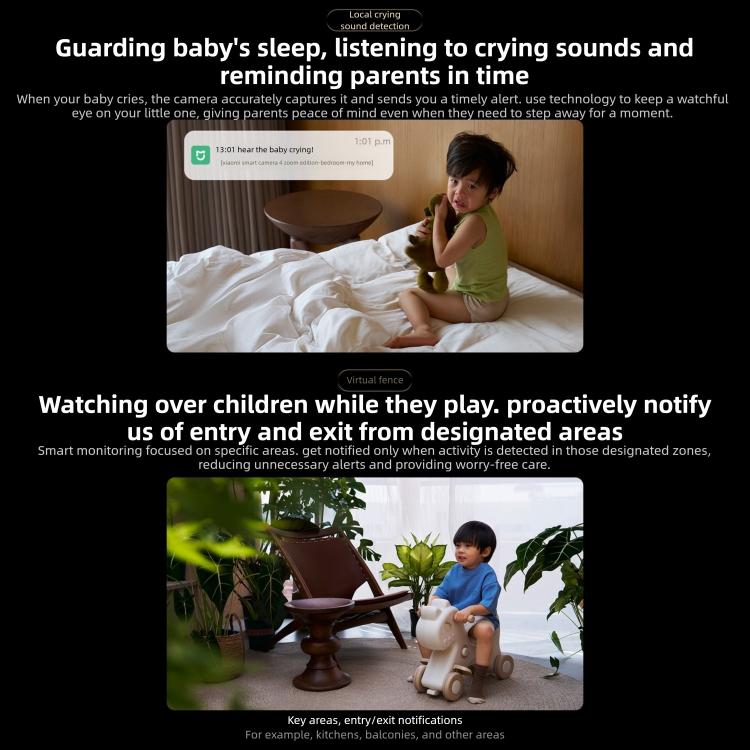 Original Xiaomi Mijia Smart Camera 4 9X Zoom Edition Baby Pet AI Facial Recognition Gesture Call Two-way Voice Camera For Mi Home APP