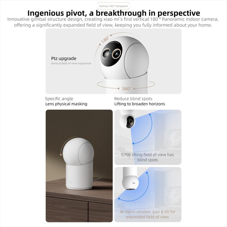 Original Xiaomi Mijia Smart Camera 4 9X Zoom Edition Baby Pet AI Facial Recognition Gesture Call Two-way Voice Camera For Mi Home APP