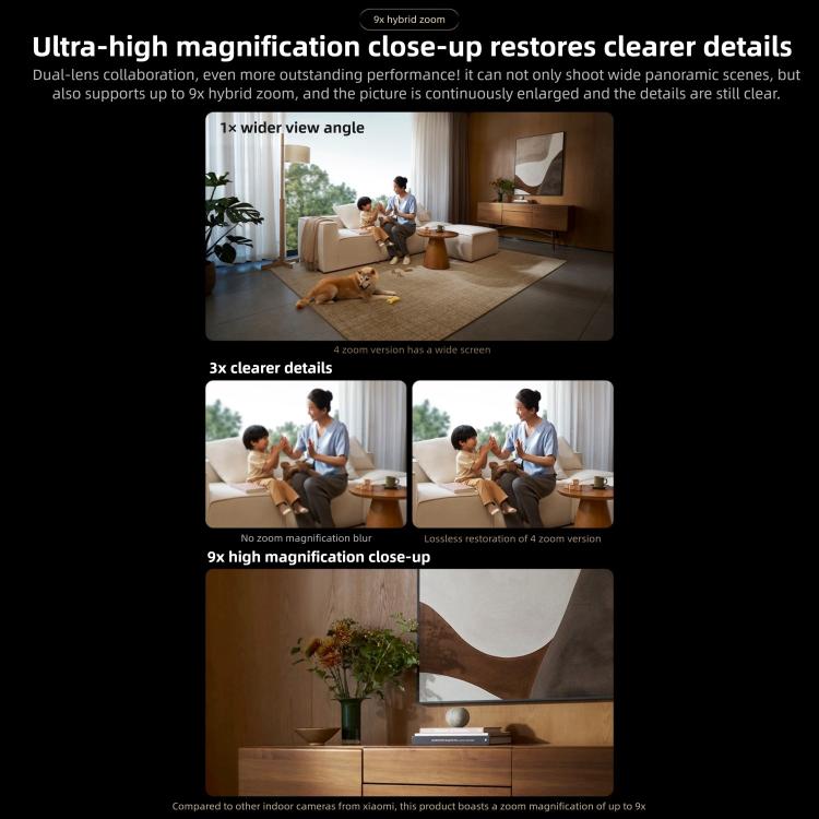 Original Xiaomi Mijia Smart Camera 4 9X Zoom Edition Baby Pet AI Facial Recognition Gesture Call Two-way Voice Camera For Mi Home APP