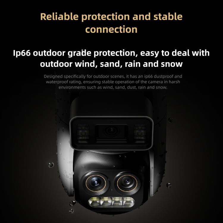 Original Xiaomi Outdoor Camera 4 Pro 3 Lens 9X Zoom 5MP Full Color Night Vision Sound Light Warning Security Camera
