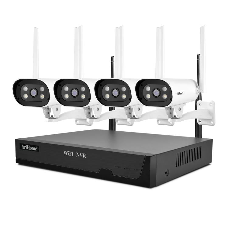 SriHome NVS001-IPC037 2MP HD 4-CH NVR WiFi IP Camera Kit
