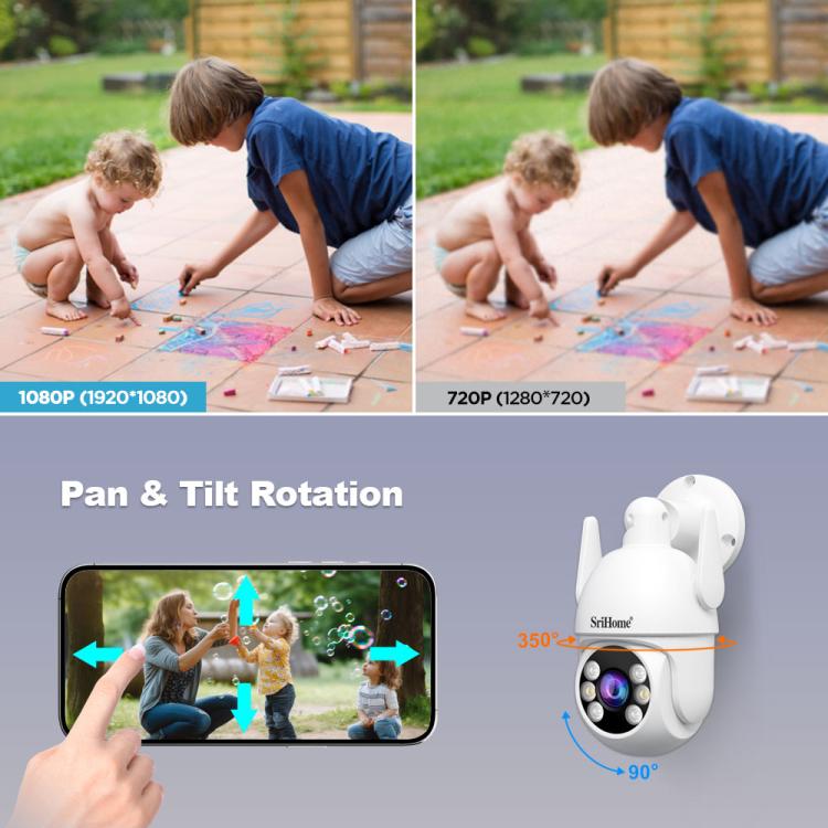 SriHome NVS009-IPC037 5MP 4-CH NVR WiFi IP Camera Kit