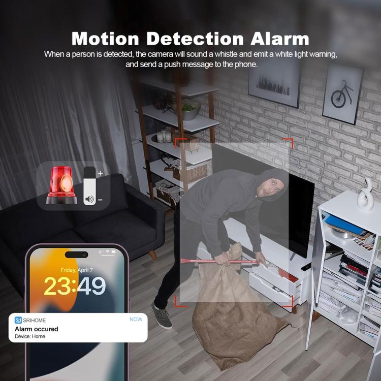 SriHome SH064 8MP HD Two-way Video Mini Camera Supports Night Vision