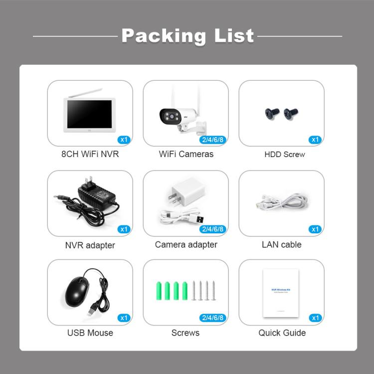 SriHome NVS009-IPC037 2MP 4-CH NVR WiFi IP Camera Kit