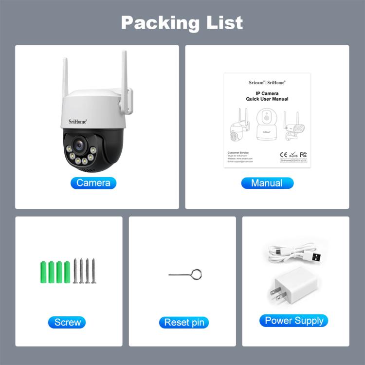Srihome SH072 8MP Outdoor AI Auto-Tracking Wireless WiFi Security Camera