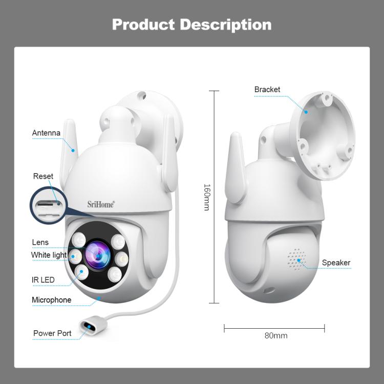SriHome NVS009-IPC059 5MP 4-CH NVR WiFi IP Camera Kit